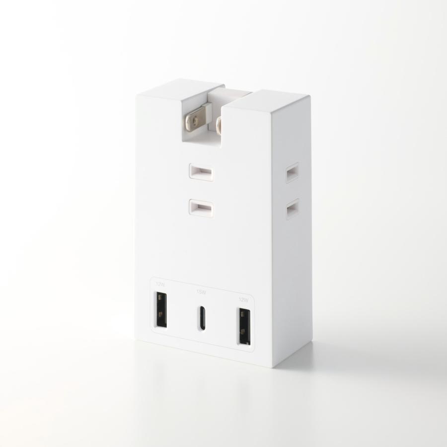 エレコム USBタップ コンセント 直挿しType-C ×1 USB-A ×2 AC×3個口 15W 180度スイング Support Ber ホワイト ECT-37-3A2CWH | ELECOM | 01