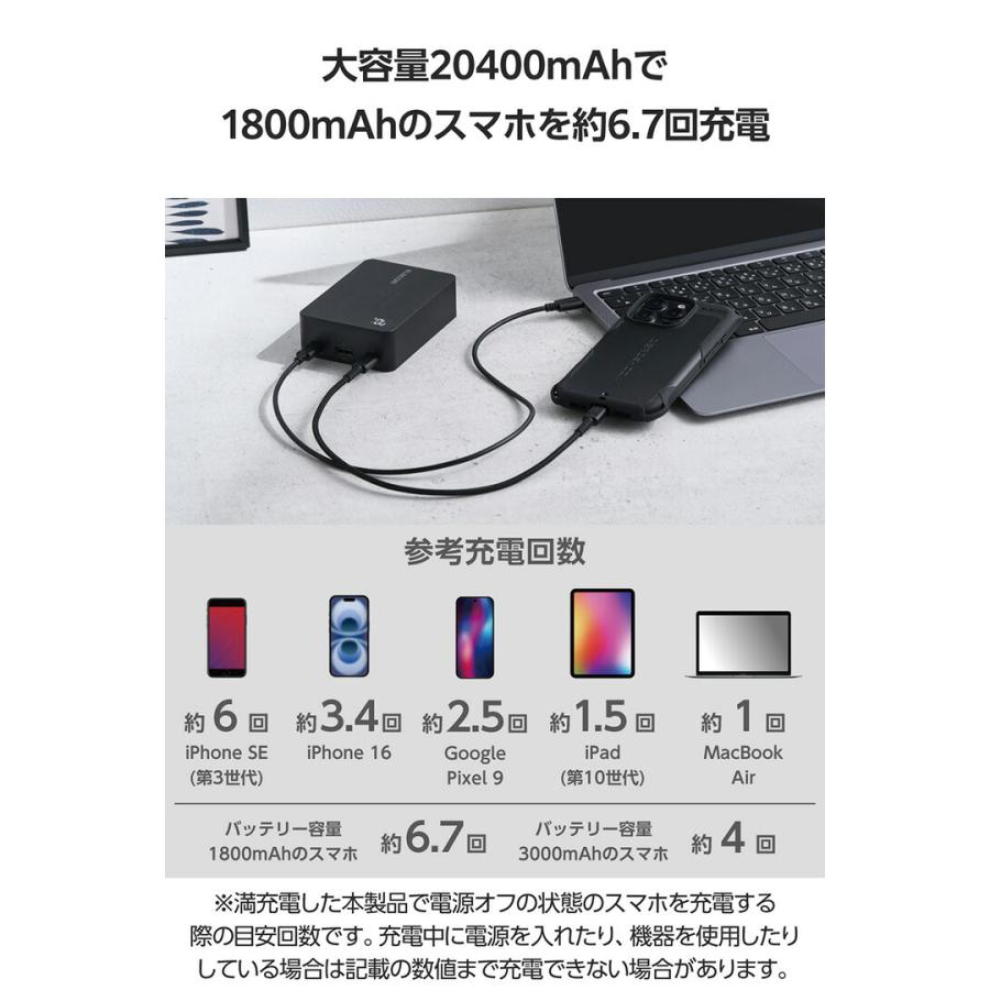 ELECOM（エレコム） モバイルバッテリー PC充電対応 リチウムイオン