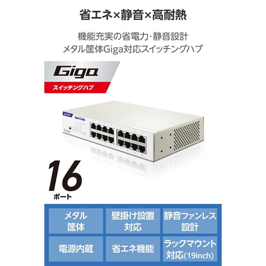 ELECOM（エレコム） Giga対応 スイッチングハブ Giga対応 16ポート