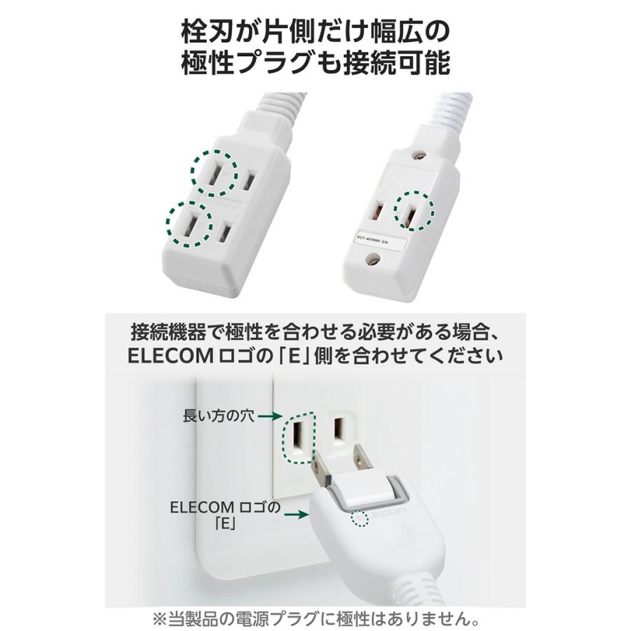ELECOM（エレコム） 電源タップ コンパクト3口 ケーブルタップ 1m
