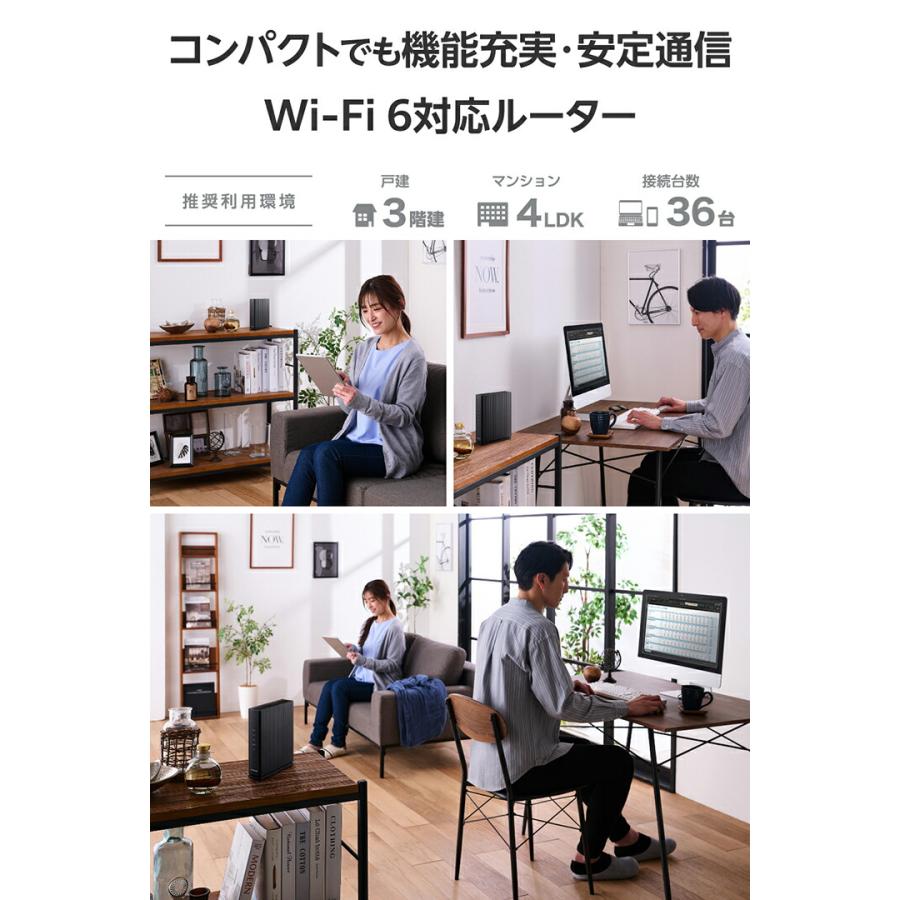 ELECOM（エレコム） 無線LAN ルーター 親機 Wi-Fi 6 2402+574Mbps 1G