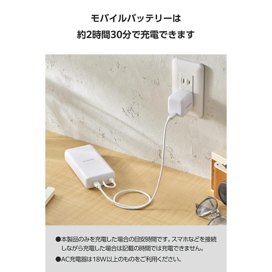 ELECOM（エレコム） モバイルバッテリー USB Type-C ケーブル一体