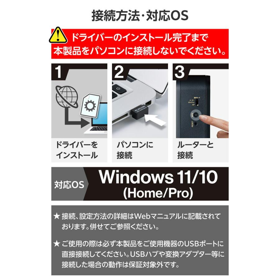 ELECOM（エレコム） 無線LAN アダプター Wi-Fi 6 USB 480Mbps対応