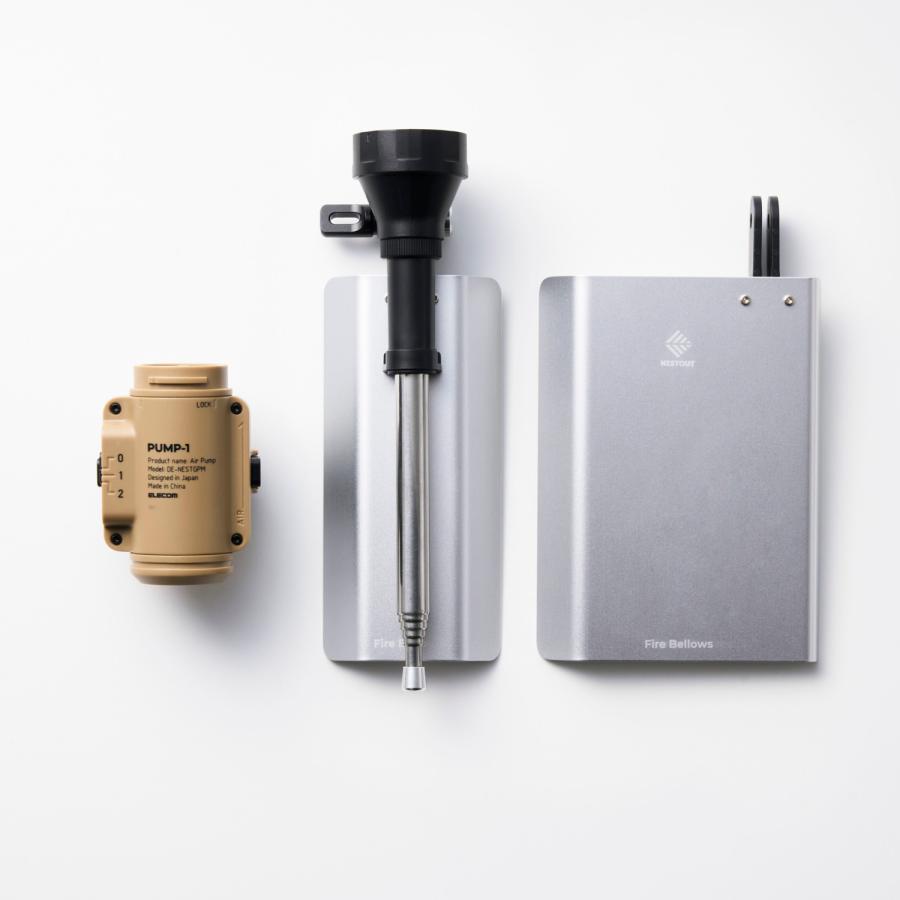 エレコム NESTOUT ポンプ ファイアブロワー 付属モデル 火吹き棒ノズル付属 エアマット 展開 収納 エアポンプ 大風量 PUMP-1 ブラック ┃DE-NESTGPMF1BK ELECOM（エレコム） NESTOUT ポンプ ファイアブロワー 付属モデル 火
