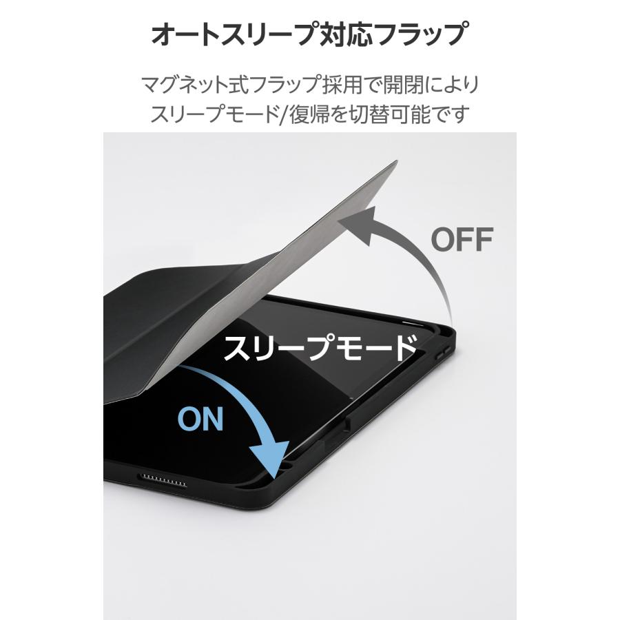 ELECOM（エレコム） iPadAir 13インチ (M2) 用 フラップケース 衝撃