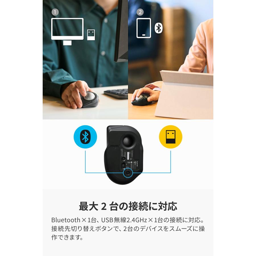 ELECOM（エレコム） トラックボールマウス bitra USB無線 Bluetooth 5