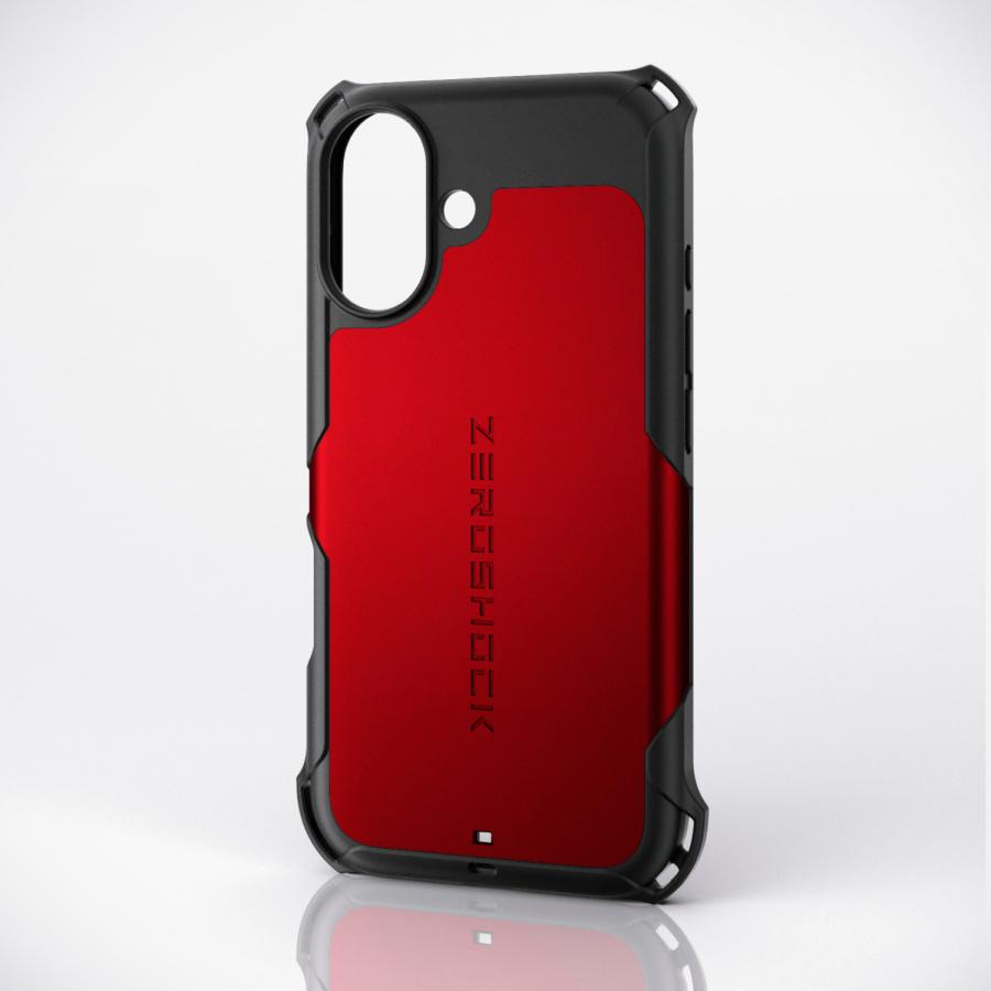 ELECOM（エレコム） iPhone 17 用 ZEROSHOCK ケース iPhone17 レッド