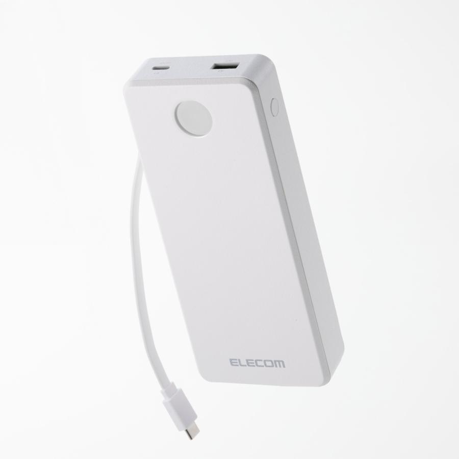 ELECOM（エレコム） モバイルバッテリー 残量が見える ケーブル一体型