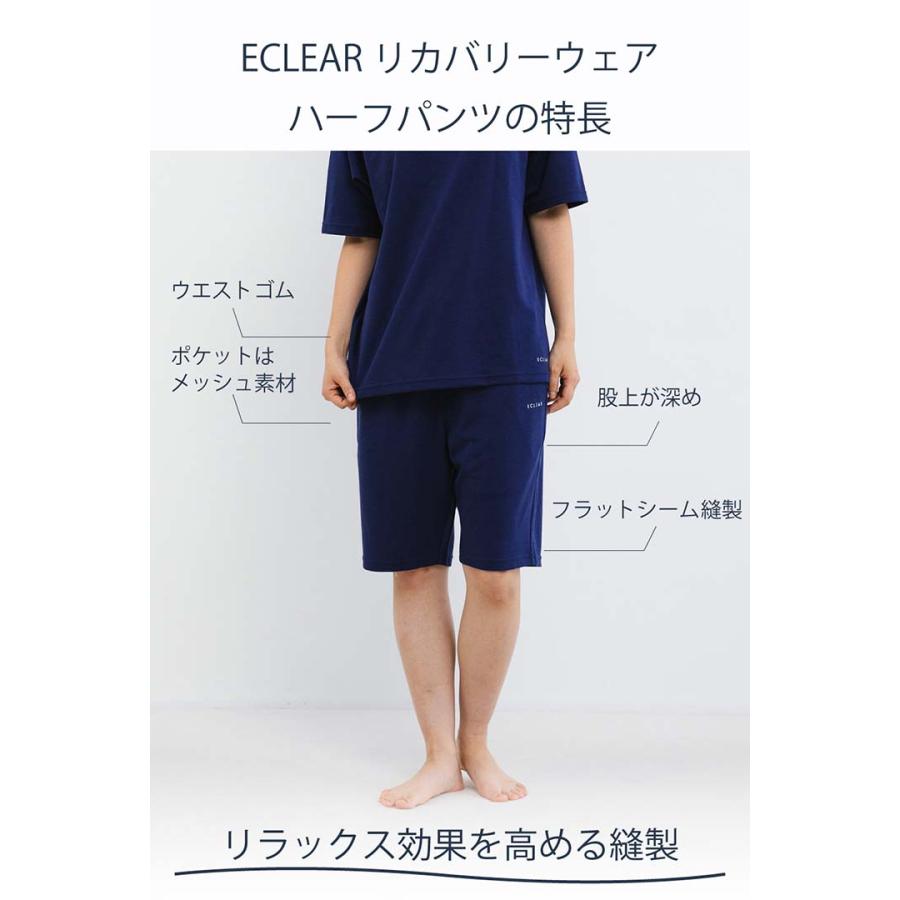 エレコム ECLEAR リカバリーウェア 半袖ハーフパンツ セット 一般医療機器 ユニセックス Mサイズ ネイビー  ELECOM HCM-RW01MNV | ELECOM | 05