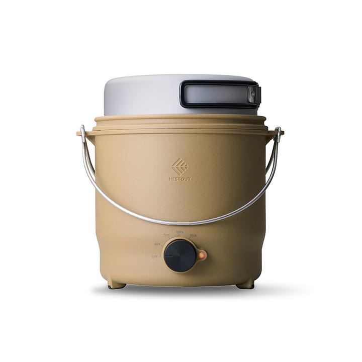 エレコム NESTOUT 電気調理器 COOKER-1 500W 800mL 収納ケース付 ケーブル長1.0m サンドベージュ  ELECOM HAC-NECK01BE | ELECOM | 02
