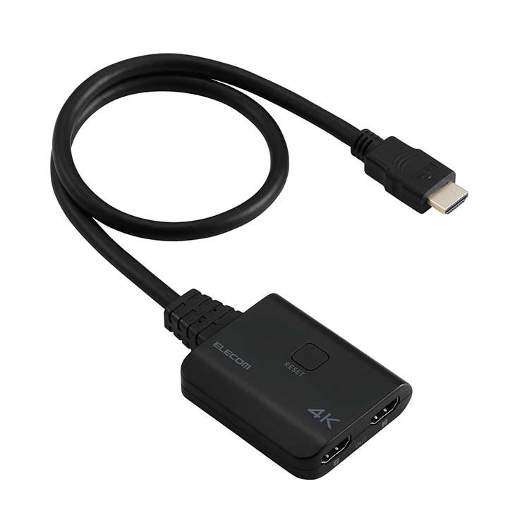 ELECOM（エレコム） HDMI分配器 入力1/出力2 4K30Hz対応 1入力(HDMI)+2