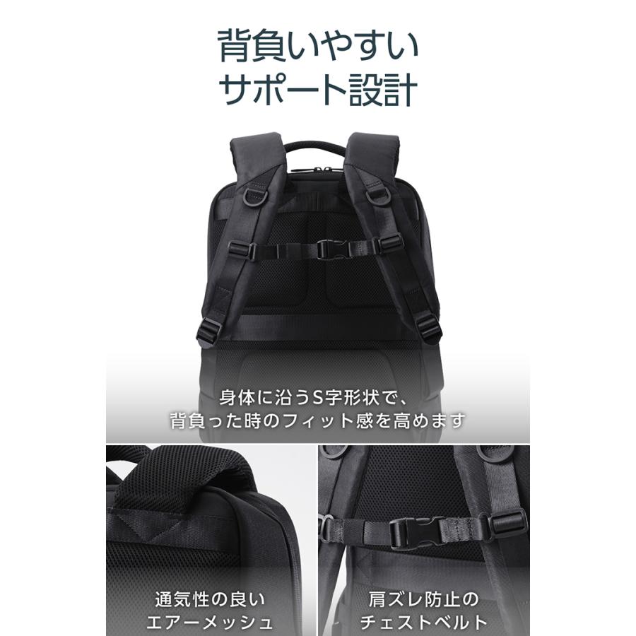 エレコム バックパック 15.6インチ 18L ZEROSHOCK ポリエステル   ブラック ELECOM ZSB-BP02P15BK_6