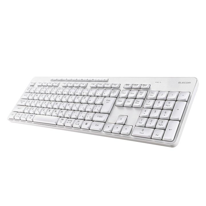 エレコム キーボード USB無線 Bluetooth 静音 フルキーボード メンブレン式 ホワイト ELECOM TK-QT11FMMWH | ELECOM | 02