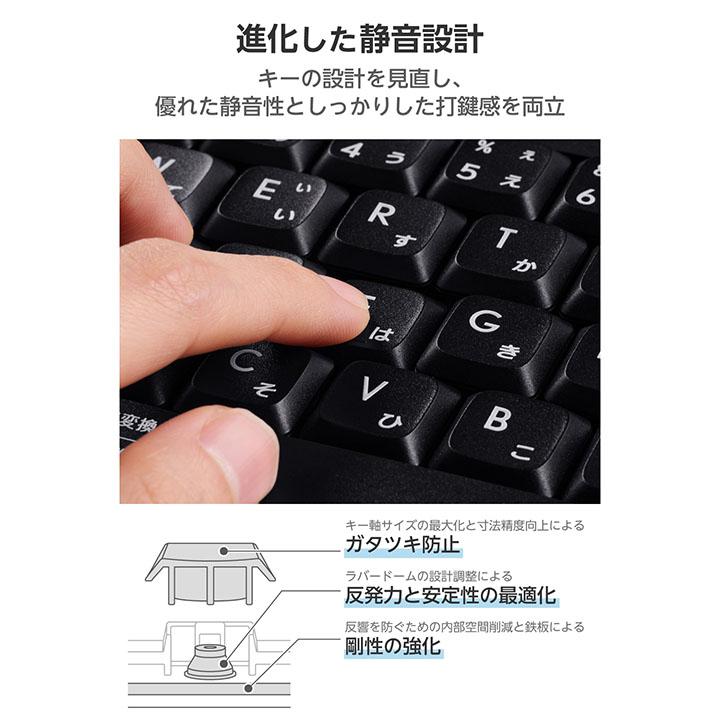 ELECOM（エレコム） 有線 静音 フル キーボード メンブレン式 ブラック