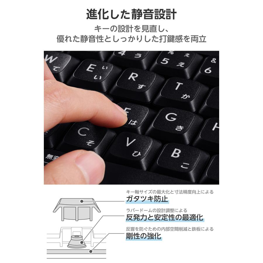 ELECOM（エレコム） 無線 2.4GHz 静音 ミニ キーボード ワイヤレス
