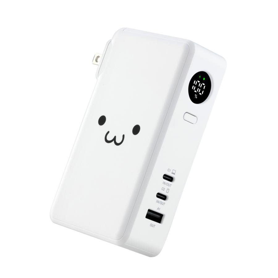 エレコムAC充電器一体モバイルバッテリー(10000mAh/67W/C×2+A) AC充電器一体モバイルバッテリー(10000mAh/67W/C×2+A×1) - DE-AC13-10000BK