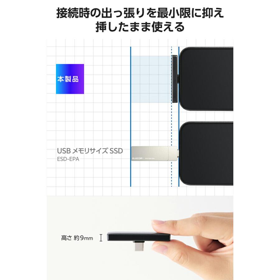 ELECOM（エレコム） 外付け ポータブル SSD Type-Cコネクター対応