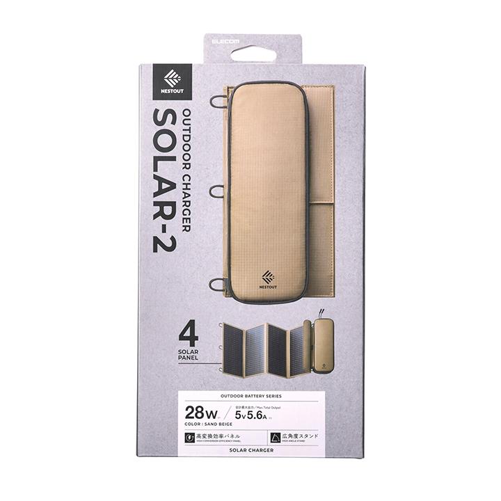 ELECOM（エレコム） ソーラーチャージャー 4パネル 28W Type-C USB-A
