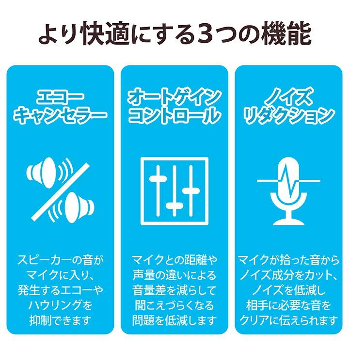 エレコム 会議用 有線 スピーカーフォン ノイズリダクション エコーキャンセラー オートゲインコントロール対応 無指向性マイク ブラック  ELECOM HS-SP02M2BK | ELECOM | 06