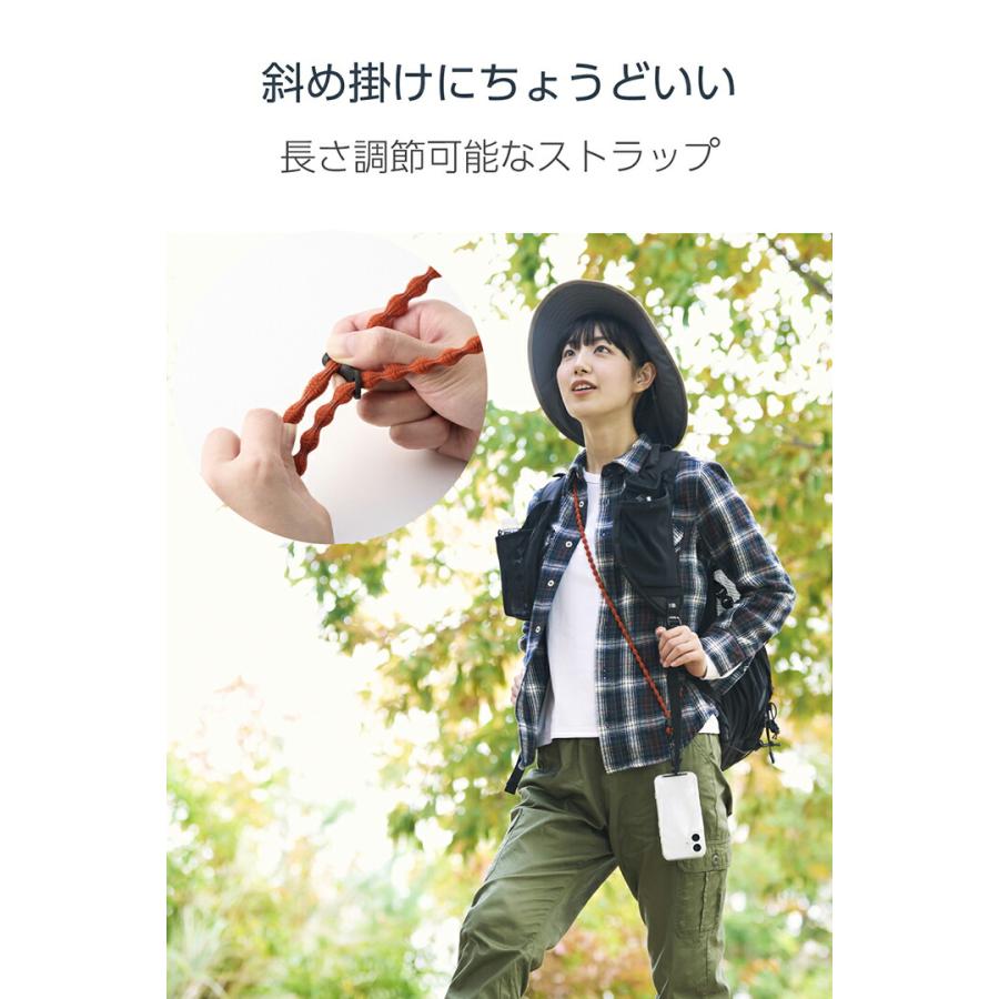ELECOM（エレコム） スマホショルダーストラップ 反射糸タイプ 伸縮