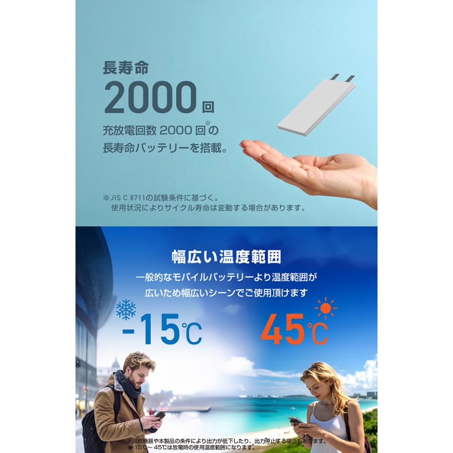 ELECOM（エレコム） モバイルバッテリー ケーブル一体型 半固体