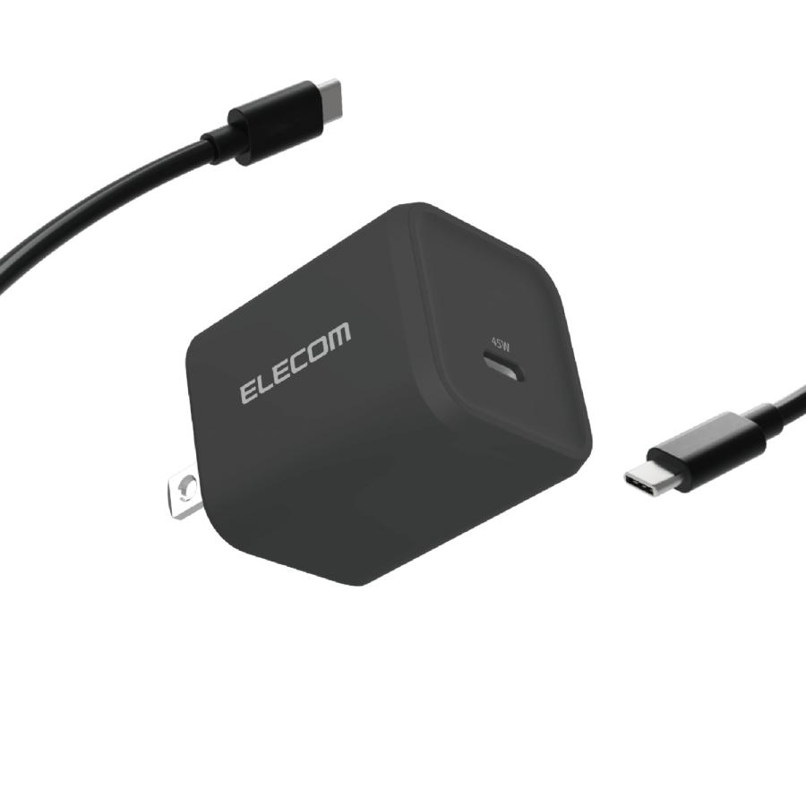 ELECOM（エレコム） AC充電器 USB Power Delivery 45W C-Cケーブル付属