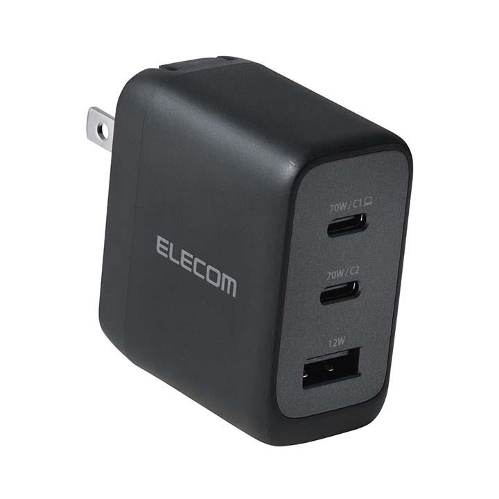 ELECOM（エレコム） ノートPC 用 ACアダプター 70W C×2+A×1 AC充電器