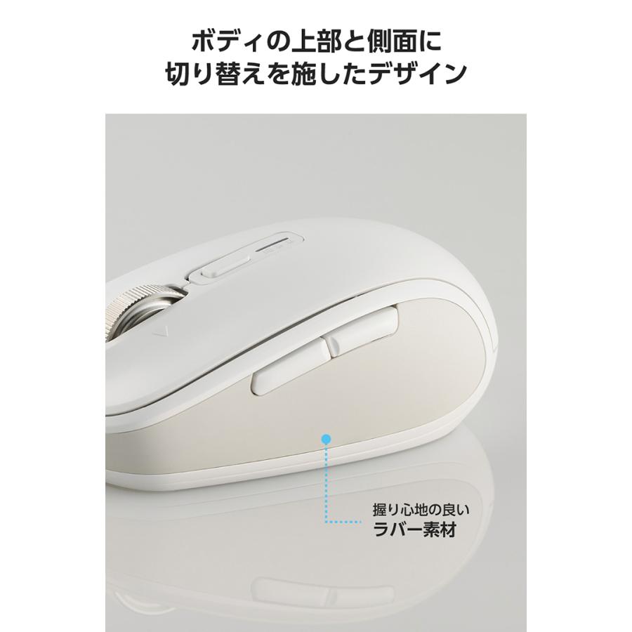 エレコム OSMOD8 無線 Bluetooth マウス チルト付 8ボタン Mサイズ マルチペアリング ワイヤレス 乾電池式 ホワイト  ELECOM M-MY50MBSWH | ELECOM | 09