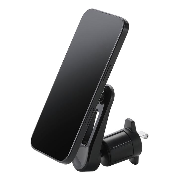 エレコム 車載アクセサリー スマホホルダー MAGKEEP エアコン取り付け タイプ  メタルリング付属 ブラック  ELECOM P-CARS18BK | ELECOM | 02