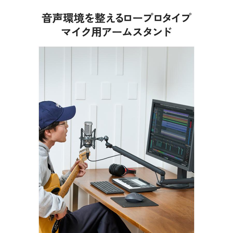 エレコム マイク用 アームスタンド ロープロタイプ ショックマウント付属 ブラック ELECOM HSWDSARMBK | ELECOM | 03