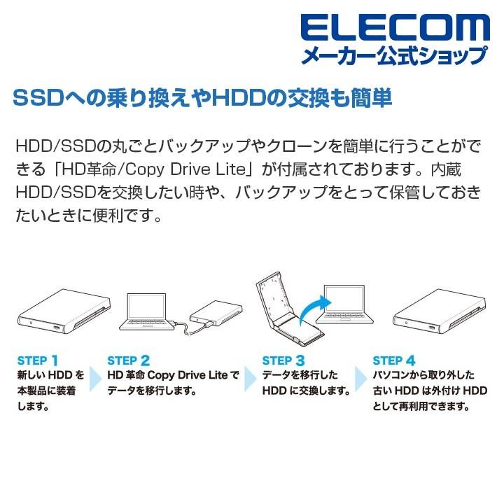 2.5インチ 用 USB3.2 Gen1 (USB3.0) HDD SSDケース マウント データ移行ソフト付 HDD SSDケース USB3.2 Gen1 HDDコピーソフト ブラック┃LGB-PBSU3S ロジテック｜elecom｜05
