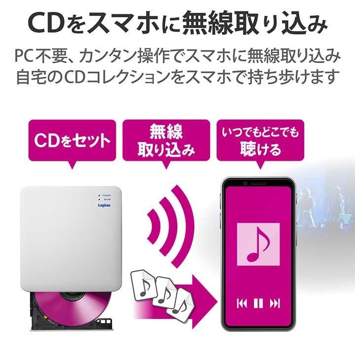 ロジテック ロジテックスマホ用 CD録音ドライブ CDレコーダ「スマホで