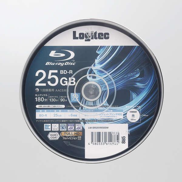 ロジテック ブルーレイディスク BD-R AACS対応 25GB 50枚 メディア 黒 