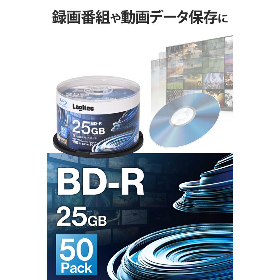 ロジテック ブルーレイディスク BD-R AACS対応 25GB 50枚 メディア BD