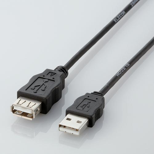 エレコム USB延長ケーブル (A‐A) 0.5m RoHS指令準拠  ブラック 0.5m┃USB-ECOEA05｜elecom