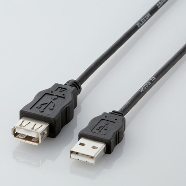 ELECOM（エレコム） USB延長ケーブル (A‐A) 2m RoHS指令準拠 ブラック