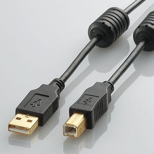 エレコム USBケーブル A‐B USB2.0 フェライトコア付き 1.0m ブラック ブラック 1.0m┃U2C-BF10BK｜elecom｜02