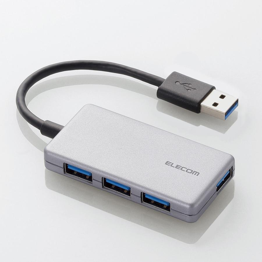 エレコム 4ポート USBハブ USB 3.0 対応 コンパクトタイプ シルバー USB ハブ シルバー┃U3H-A416BSV エレコムダイレクトショップ  - 通販 - PayPayモール
