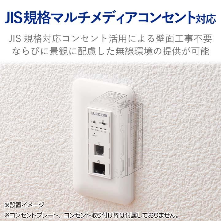 ELECOM（エレコム） マルチメディアコンセント対応 AC受電 11ac 無線AP