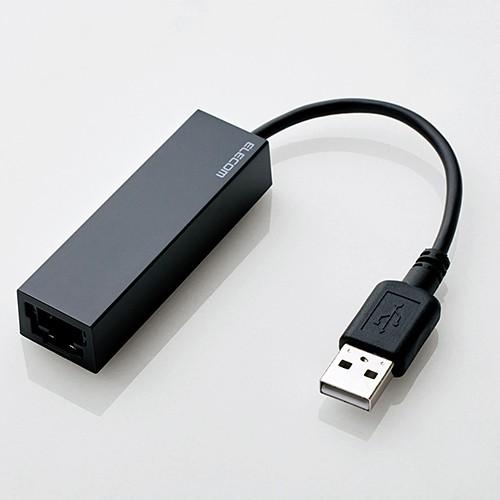 ELECOM（エレコム） USB2.0 LANアダプター ブラック 9cm プラスチック
