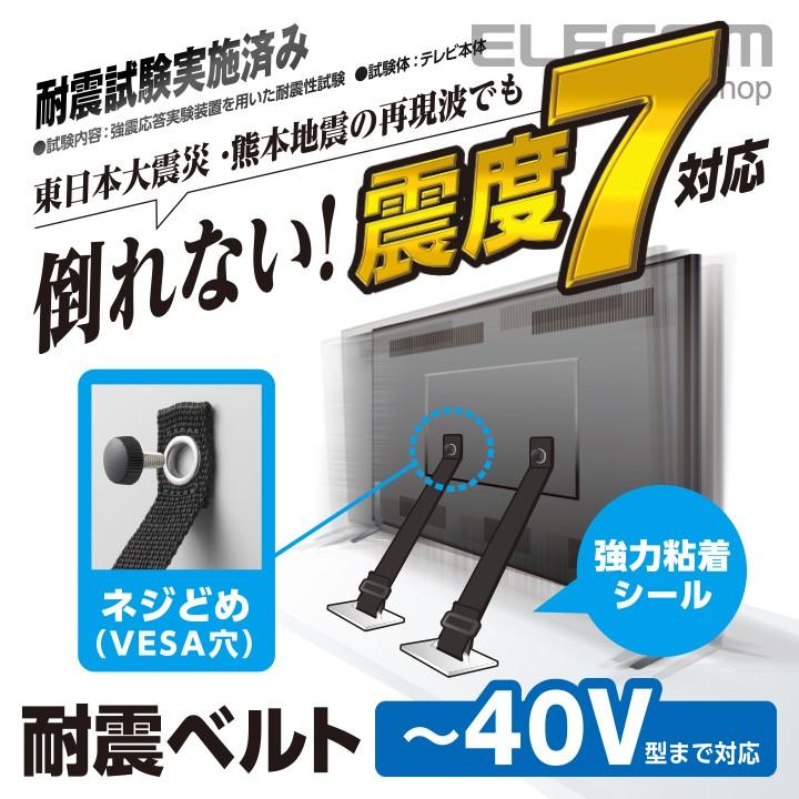 エレコム 耐震ベルト ネジどめタイプ 〜40V型テレビ用 2本入 〜40V型 ...