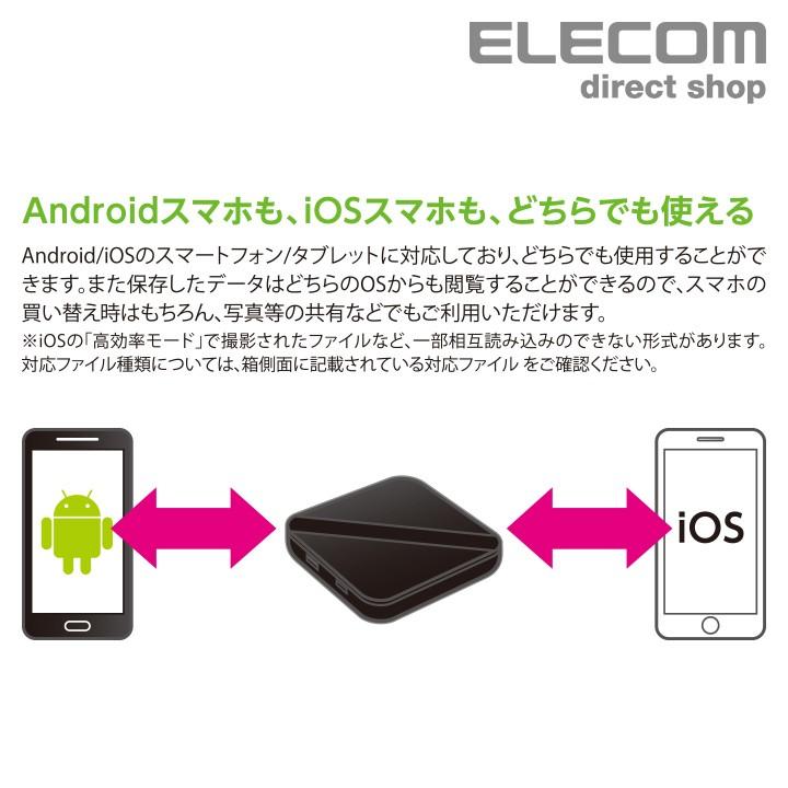 ELECOM Portable Drive USB3.0 スマートフォン用外付け バックアップ スマホ用 1TB HDD ブラック  1TB┃ELP-SHU010UBK アウトレット エレコム わけあり 在庫処分｜elecom｜08