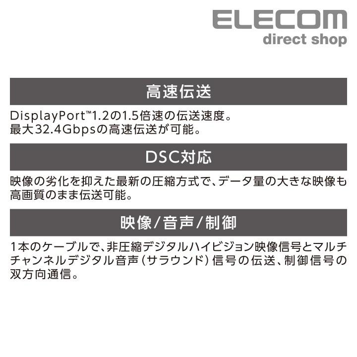 ELECOM エレコム ディスプレイポートケーブルDisplayPortver1 ELECOM エレコム ディスプレイポートケーブルDisplayPortver1