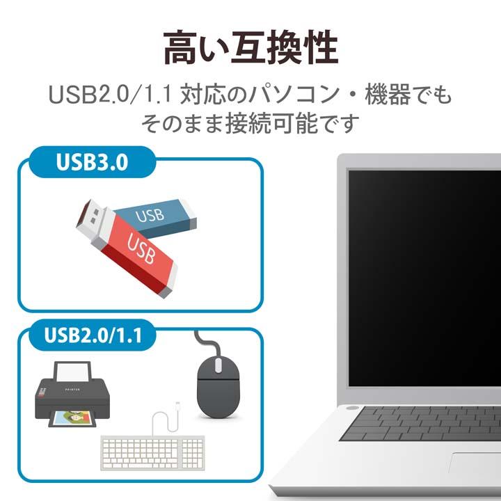 エレコム タブレット向けバスパワー 4ポート USB 3.0 対応 USB ハブ ブラック┃U3H-A411BBK｜elecom｜06