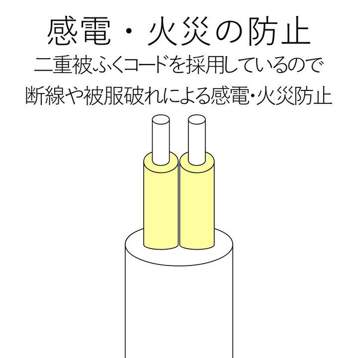 エレコム 電源タップ 延長コード コンセント タップ コンセントタップ ほこり防止 個別 スイッチ 付 雷ガード 4個口/5m ホワイト ホワイト 5.0m┃T-K6A-2450WH｜elecom｜09