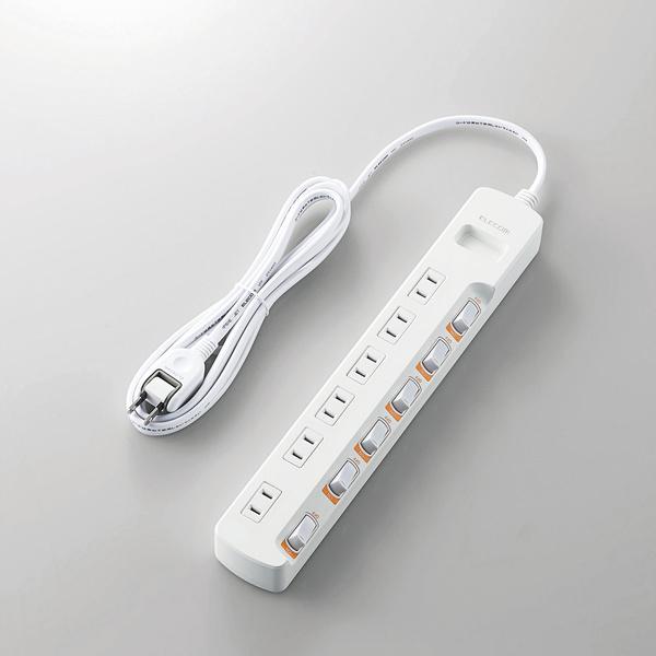 スイッチ付コンセント〜10個セット（省エネタップ） 電源タップ 2P スイッチ付(個別・一括) 延長コード 省エネ スイング