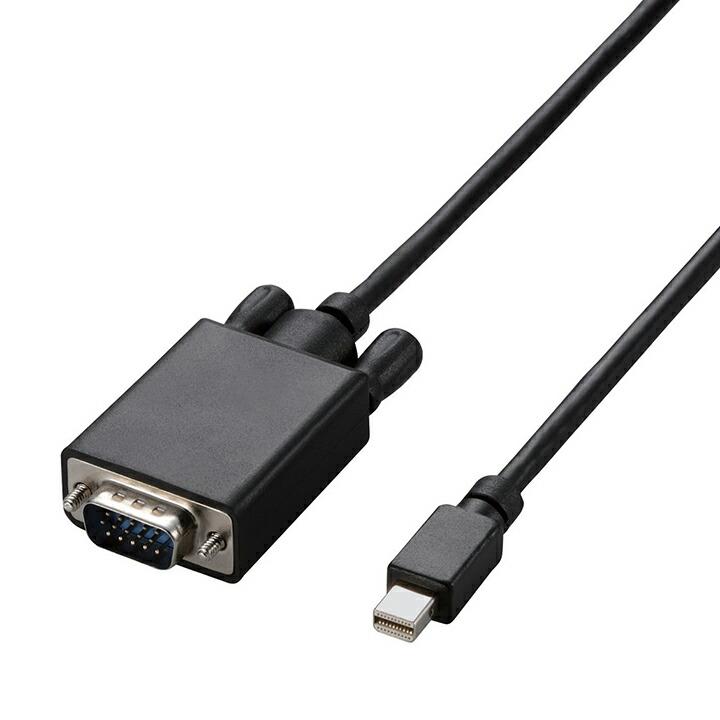 変換ケーブル Mini DisplayPort‐D-Sub15ピン 2m ブラック ブラック 2m