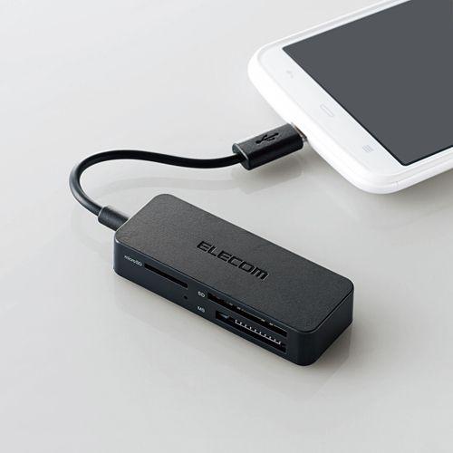 エレコム タブレット・スマートフォン専用メモリリーダライタ ブラック 44+6メディア┃MRS-MB05BK | ELECOM | 02