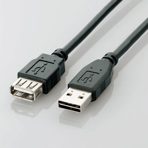 ELECOM（エレコム） 両面挿しUSB延長ケーブル(A-A)5m ブラック 5.0m