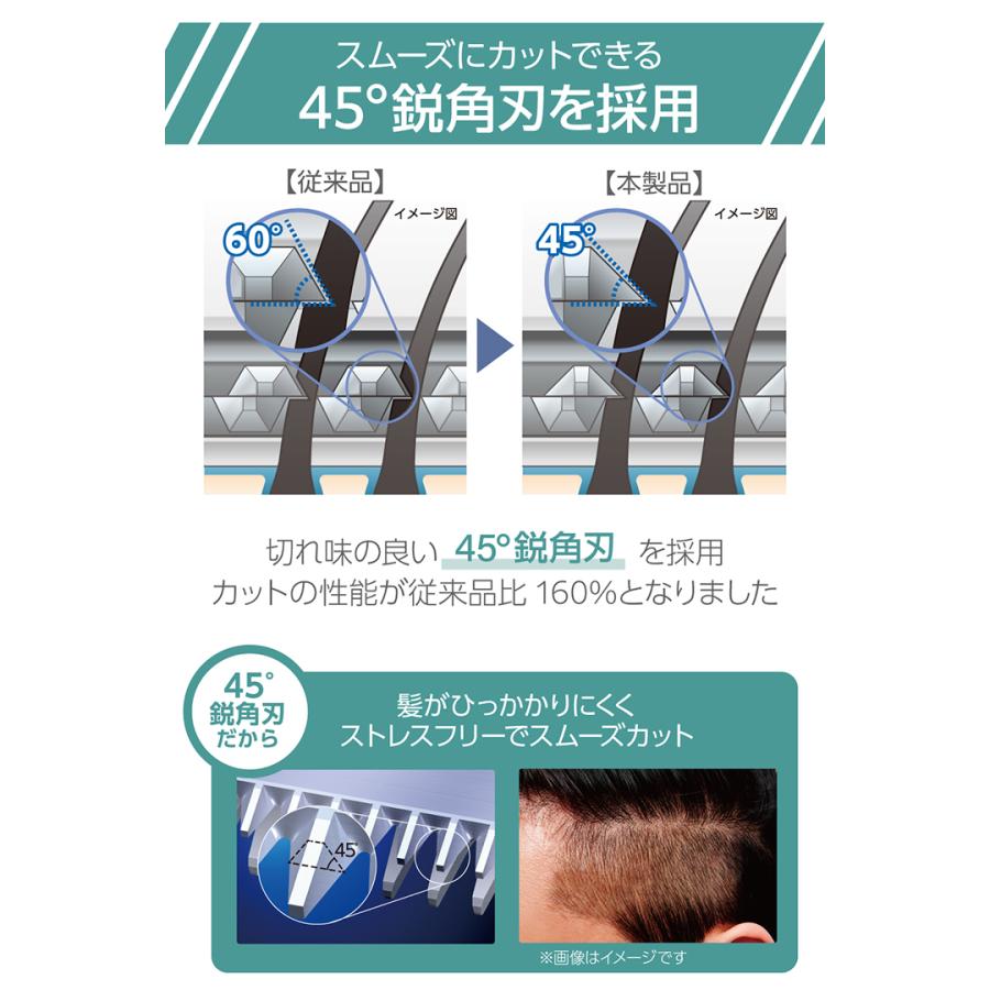 テスコム ヘアーカッター バリカン ヘアカッター コードレス 1〜35mm 刈り高さ調整 水洗いOK 海外対応 ブラック  TT490A-K/E | ELECOM | 05